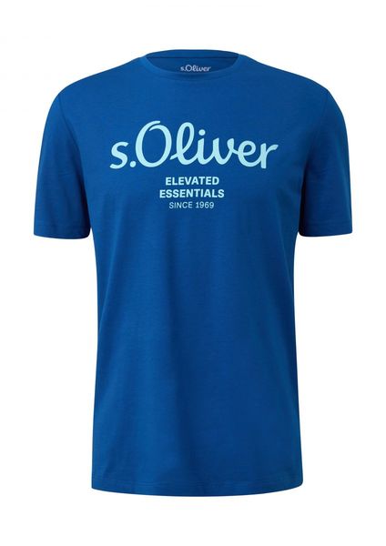 s.Oliver Red Label T-shirt with label print - blue (56D1)