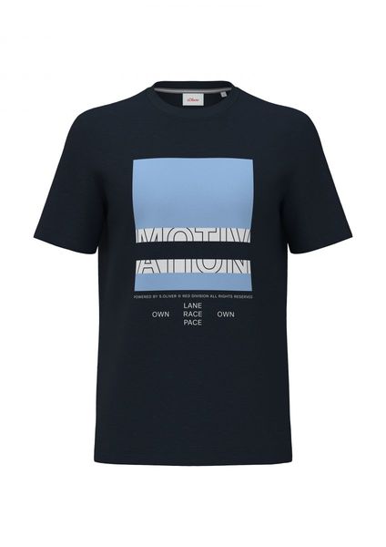 s.Oliver Red Label T-shirt avec impression sur le devant   - bleu (59D1)