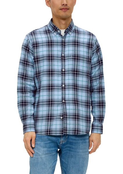 s.Oliver Red Label Regular: Long-sleeved shirt with button-down collar  - blue (50N1)