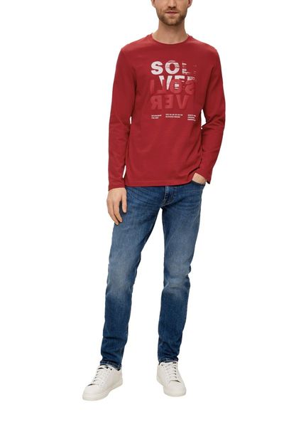 s.Oliver Red Label T-shirt long avec label imprimé caoutchouté   - rouge (31D1)