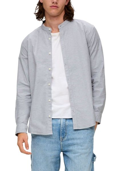 Q/S designed by Cotton shirt in garment dye - gray (94W0)