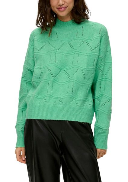 Q/S designed by Pull-over en tricot avec motif ajouré  - vert (73W0)