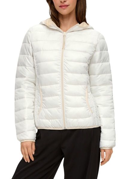 Q/S designed by Quilted jacket with hood - white (0200)