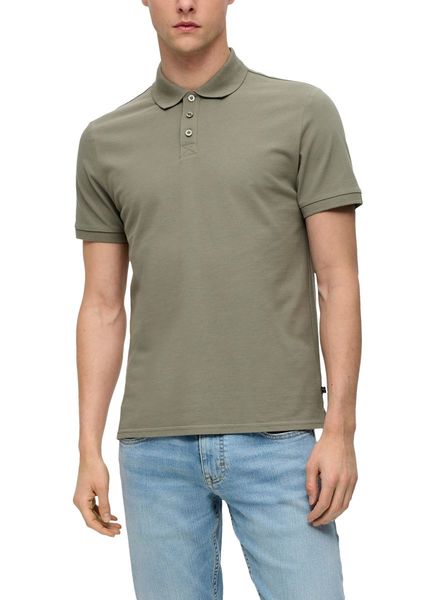 Q/S designed by Polo shirt with knitted collar  - green (7380)
