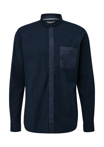 s.Oliver Red Label Slim: Shirt with stand-up collar  - blue (5978)