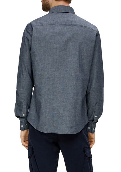 s.Oliver Red Label Slim: Langarmhemd mit Brusttasche  - blau (5978)