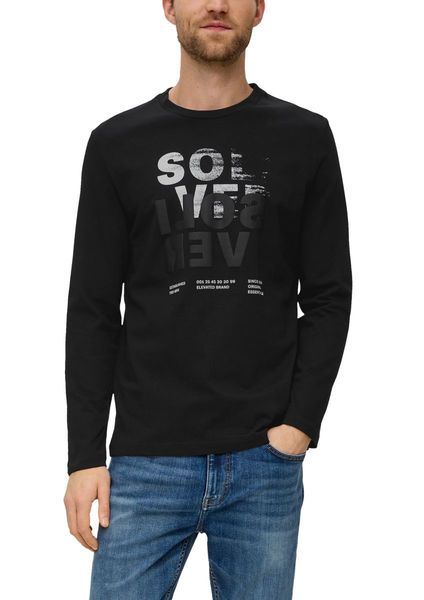 s.Oliver Red Label Long sleeve with rubberised label print   - black (99D1)