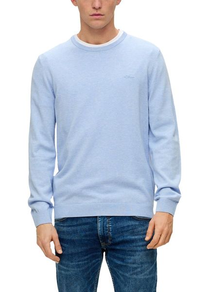 s.Oliver Red Label Pull en tricot avec logo brodé - bleu (50W0)