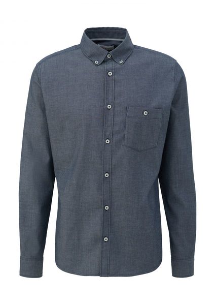 s.Oliver Red Label Slim fit: long sleeve shirt with a breast pocket  - blue (5978)