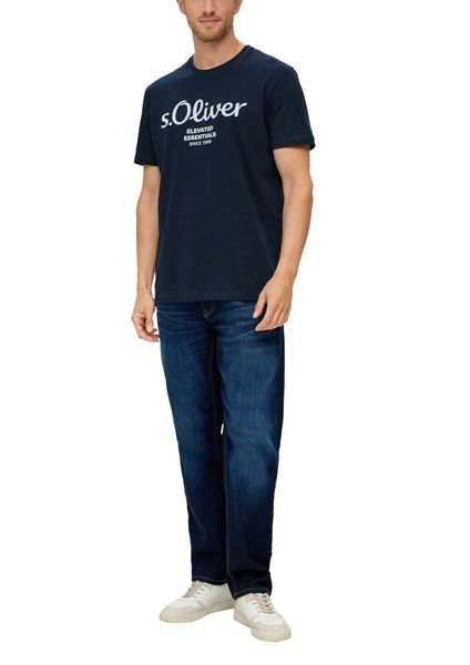 s.Oliver Red Label T-Shirt mit Label-Print - blau (59D1)