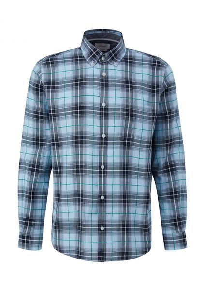s.Oliver Red Label Regular: Long-sleeved shirt with button-down collar  - blue (50N1)