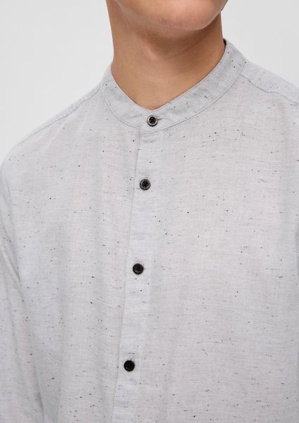 Q/S designed by Slim : chemise chinée avec col montant  - blanc (01W0)
