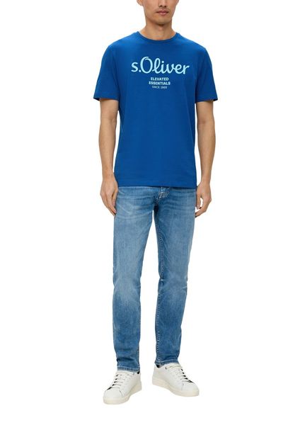 s.Oliver Red Label T-Shirt mit Label-Print - blau (56D1)