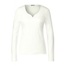 Street One Shirt with heart neckline - white (10108)