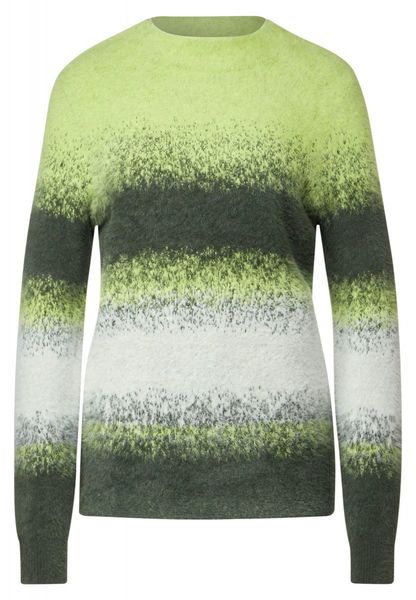 Cecil Striped Feather Sweater - green (35612)