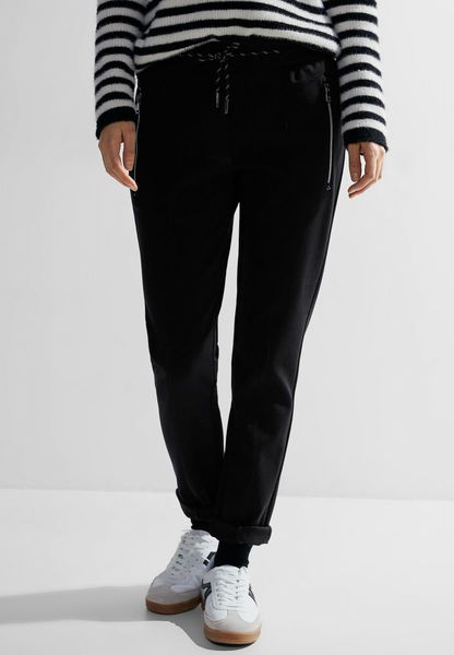 Cecil Casual fit jogging trousers - black (10001)