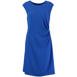 Taifun Dress with side pleat detail - blue (08870)