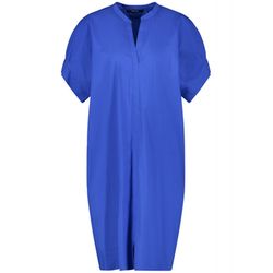 Taifun Tunic dress with pleated details - blue (08870)