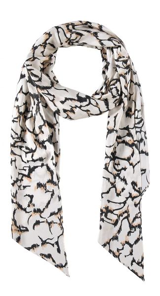 Taifun Scarf with all-over pattern - black/beige (09452)