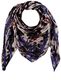 Taifun Scarf with an all-over pattern - black/purple/beige (09452)