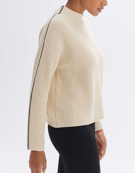 Opus Ribbed sweater - Puntsi  - beige (1006)