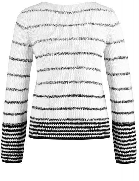 Gerry Weber Edition Sweater with striped pattern - beige/white (09083)