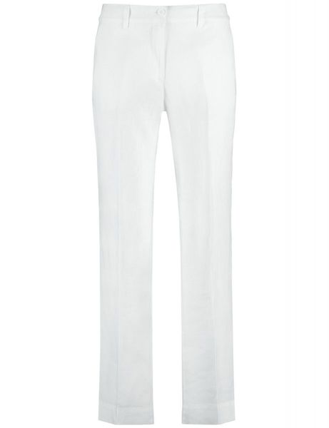 Gerry Weber Edition Linen trousers with elastic waistband - white (99600)