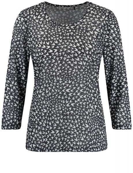 Gerry Weber Edition 3/4-sleeve top made of burnout fabric  - blue (08099)