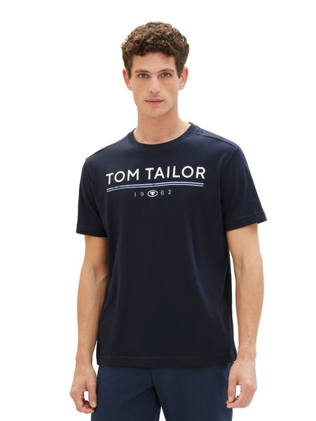 Tom Tailor T-shirt avec logo imprimé - bleu (10668)