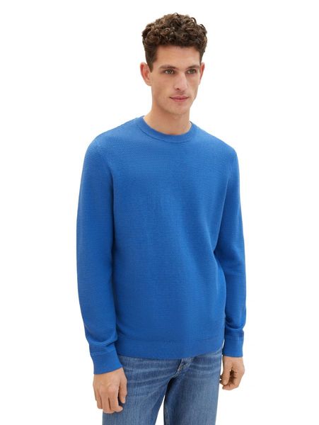 Tom Tailor Pull en tricot structuré  - bleu (34761)