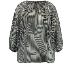Samoon Chiffon blouse with 3/4 sleeves - black (01102)
