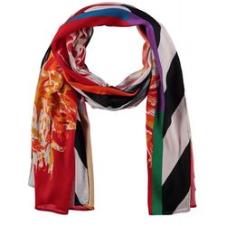 Samoon Scarf with all-over print - red (06382)