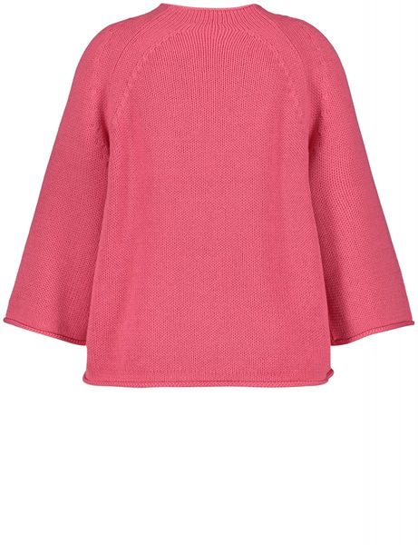 Samoon Pull à manches 3/4 en tricot de coton - rose (03440)