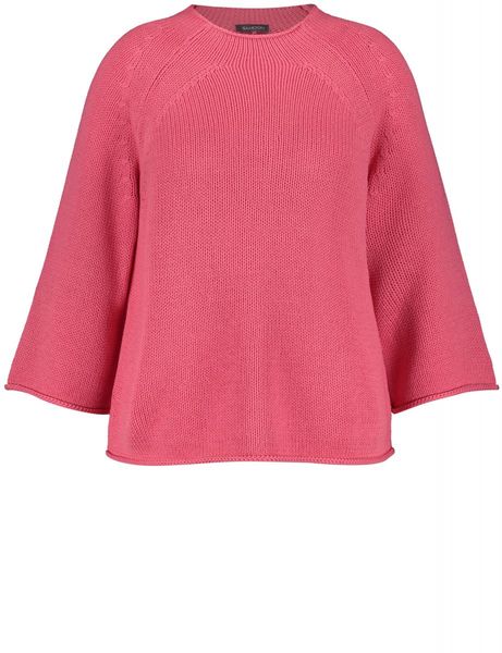 Samoon Cotton knit jumper with 3/4-length sleeves - pink (03440)