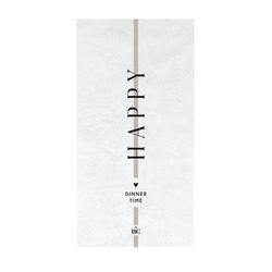 Bastion Collections Serviettes - Happy Dinner Time - blanc (White )