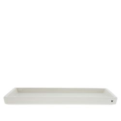 Bastion Collections Rectangular tray - heart - white (White )