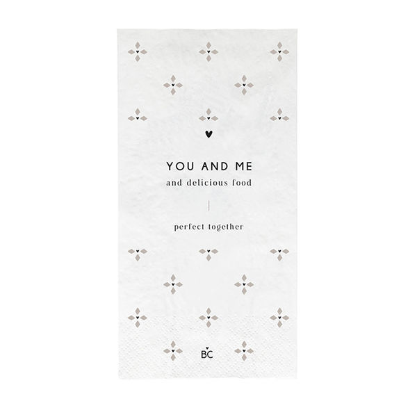 Bastion Collections Serviettes - You and me - blanc (White )