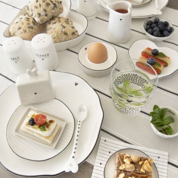 Bastion Collections Assiette à petit-déjeuner avec cœur - blanc (White )