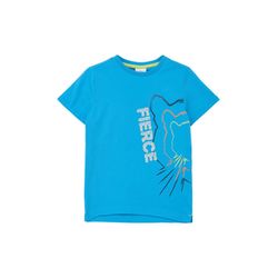 s.Oliver Red Label T-shirt with rubberized print  - blue (6431)