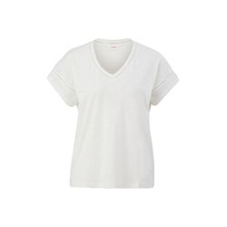 s.Oliver Red Label T-shirt with decorative border - white (0210)