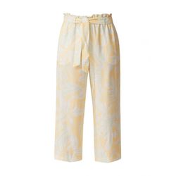 comma Loose: trousers with an all-over print - yellow (11C4)
