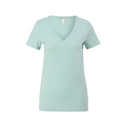 Q/S designed by Jersey v-neck shirt - blue (6092)