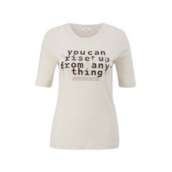 s.Oliver Red Label T-shirt with statement print - beige (80D1)