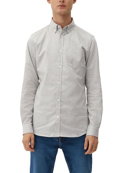 s.Oliver Red Label Slim: Hemd mit Minimalmuster - weiß (02K2)