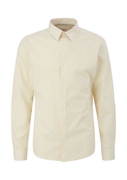 s.Oliver Red Label Slim: shirt with allover print - white/yellow (01A3)