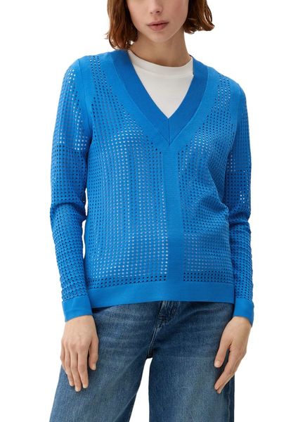 s.Oliver Red Label Sweater with a lace pattern - blue (5520)