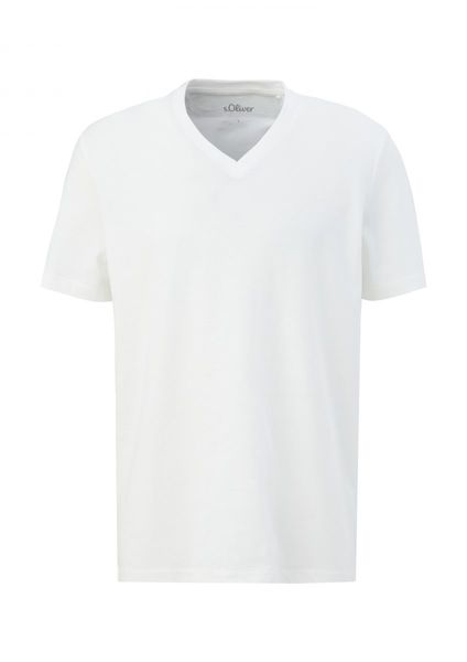 s.Oliver Red Label T-Shirt mit V-Ausschnitt - weiß (0120)