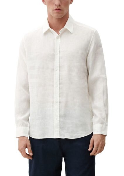 s.Oliver Red Label Linen shirt with button down collar - white (0120)
