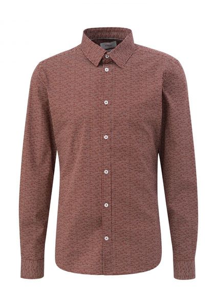 s.Oliver Red Label Slim : chemise avec imprimé allover - brun (87A3)