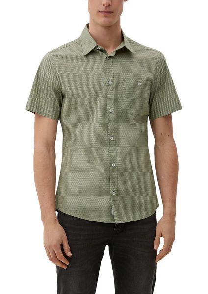 s.Oliver Red Label Slim Fit: Hemd mit Allover-Muster - grün (78A5)